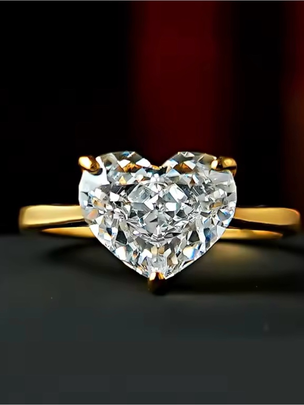 14k 2ct Heart Ring - Picture 8 of 11